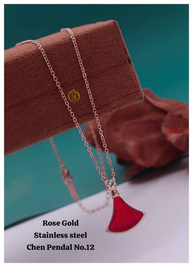 Daily Wear Rose Gold Stainless Steel Chain Pendal Wholesales Price In Surat
